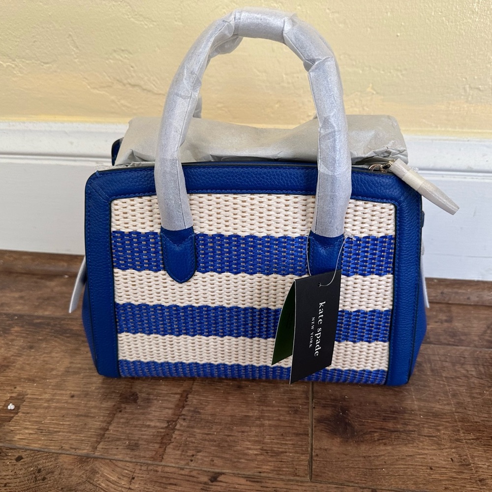 KATE SPADE BRAND NEW…Blue and Cream Satchel with Modern Design and DUST BAG - Picture 7 of 7